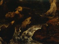 GG 363  GG 363, Allaert van Everdingen (1621-1675), Wasserfall mit einem Blockhaus, Leinwand, 105,9 x 127,3 cm : Landschaft